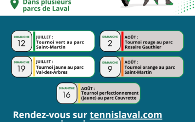 Les tournois junior sont de retour partout à Laval cet été !